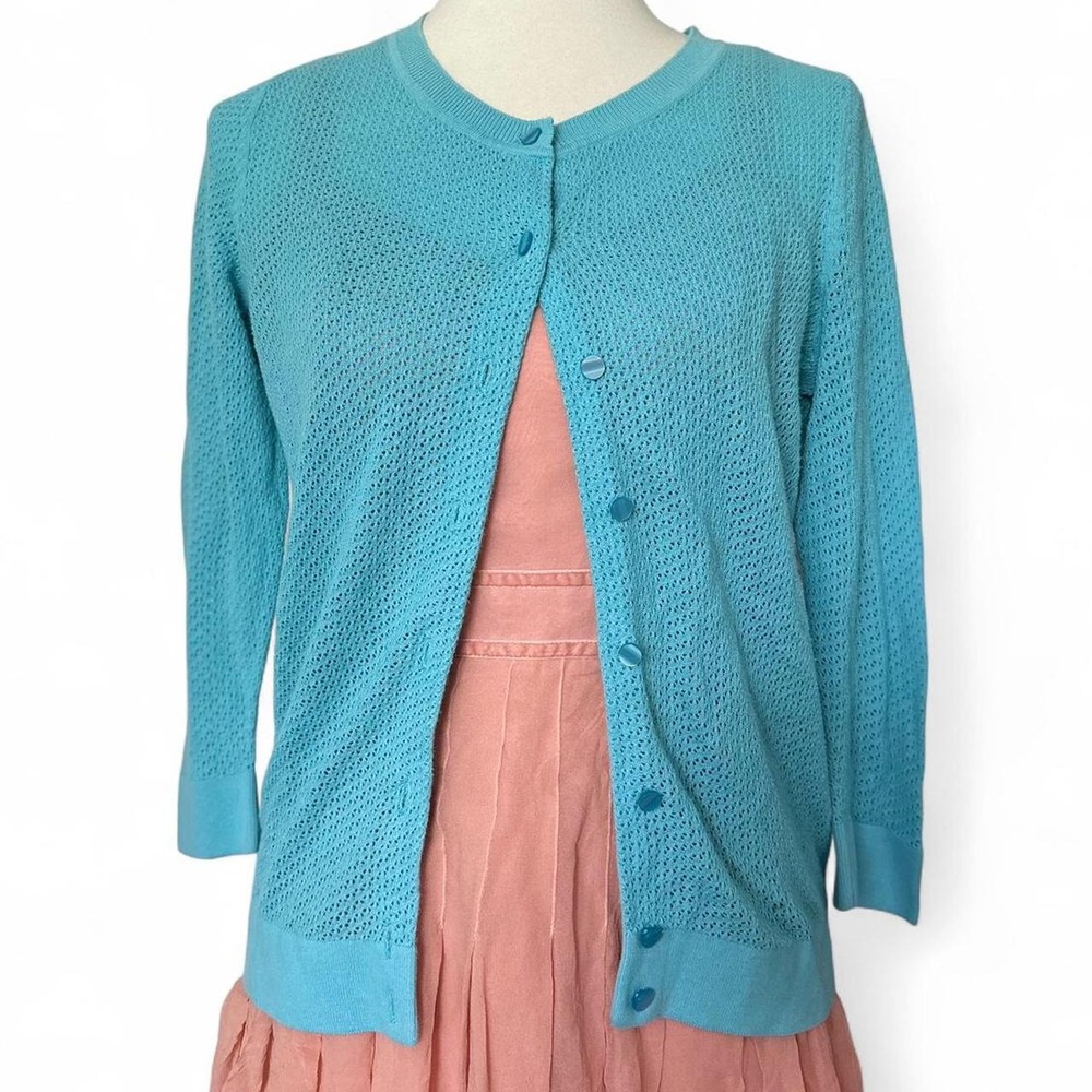Talbots blue knit cardigan